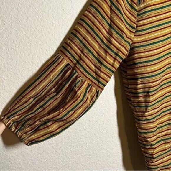Isla Maude v neck striped bohemian tie front womens blouse size small - Picture 4 of 7